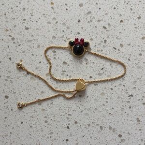 Elegant Disney Gold Bracelet with Red and Black Details Featuring Minnie Mouse